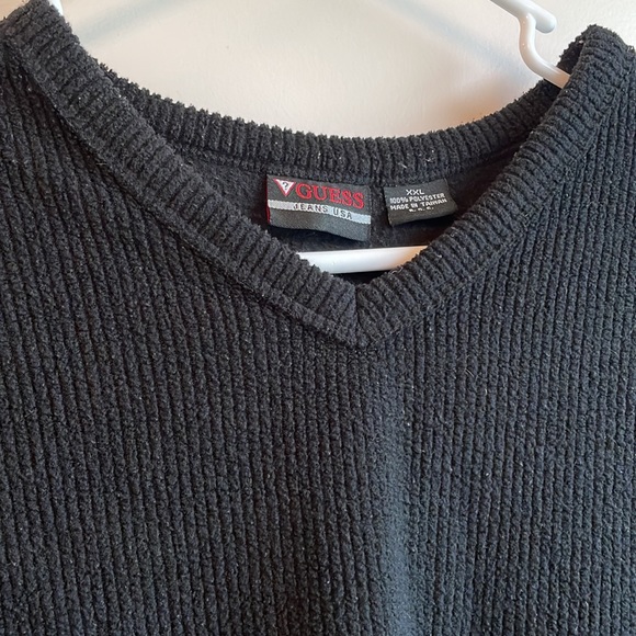 Men’s Guess Black Pullover V-Neck Sweater Size XXL - Picture 4 of 6